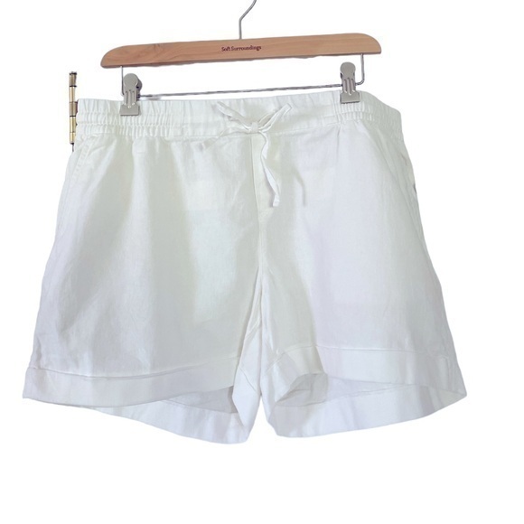 Old Navy linen rayon blend white cuffed shorts with pockets new with tag… - Picture 1 of 6